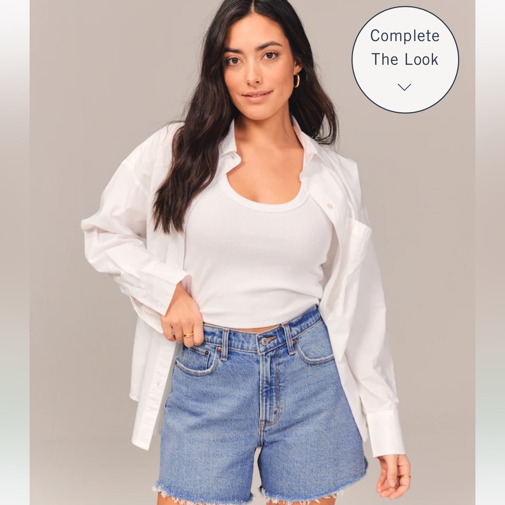 Abercrombie Curve Love High Rise Denim Dad Shorts